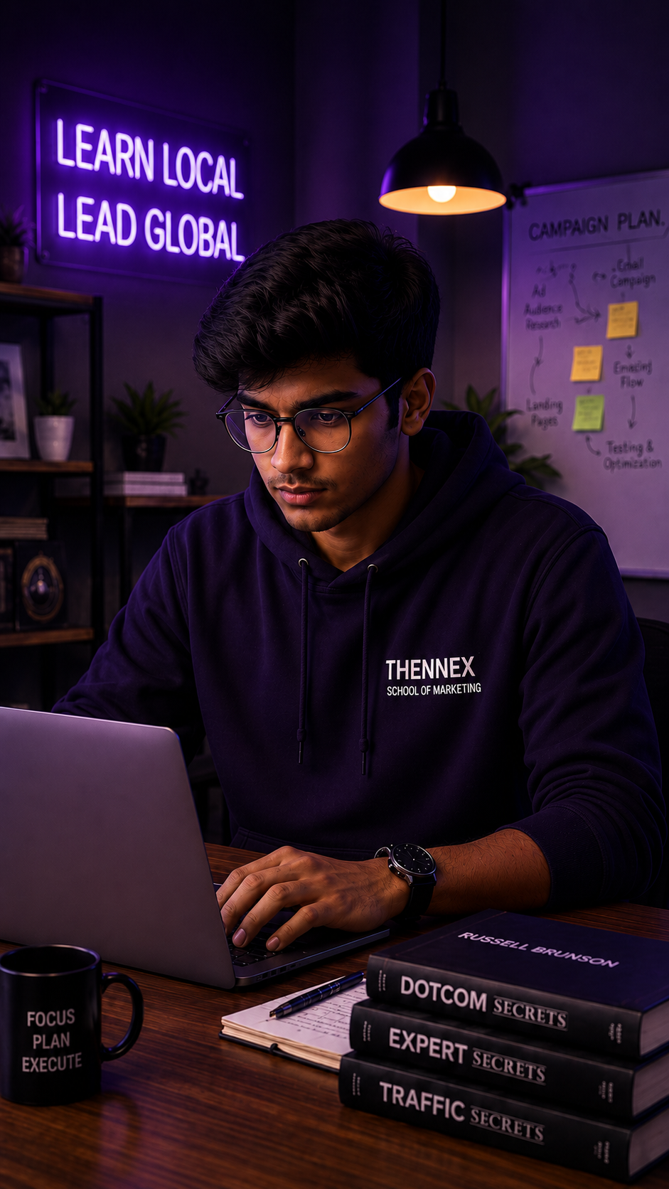 College Student Learning Digital Marketing